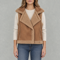 Women’s Fleece Waistcoat – Loose Fit Sleeveless Wool Style Gilet