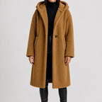 Women’s Teddy Coat – Longline Faux Fur Plush Winter Coat