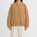 Women’s Bomber Jacket – Relaxed Fit Pocket Jacket with Long Sleeves