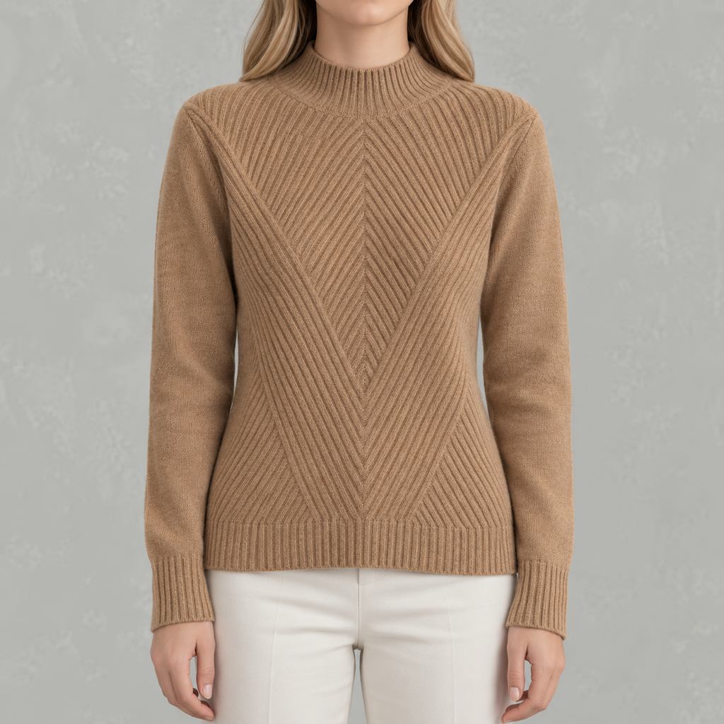 Women’s Jumper – Half Turtleneck Long Sleeve Knitted Jumper