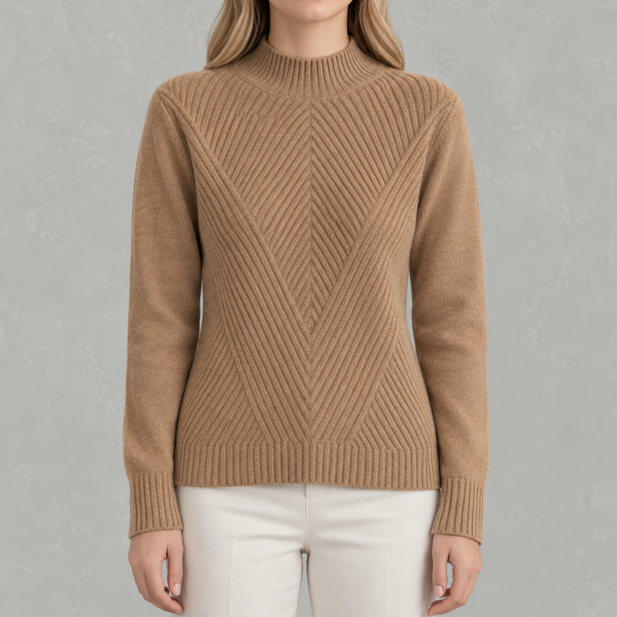 Women’s Jumper – Half Turtleneck Long Sleeve Knitted Jumper