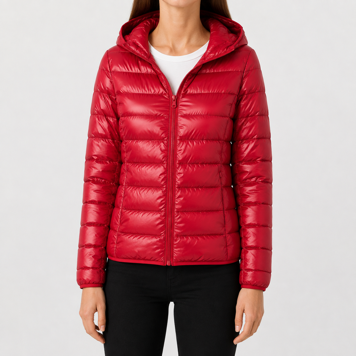 Women’s Padded Coat – Relaxed Fit Hooded Mid-Length Winter Jacket