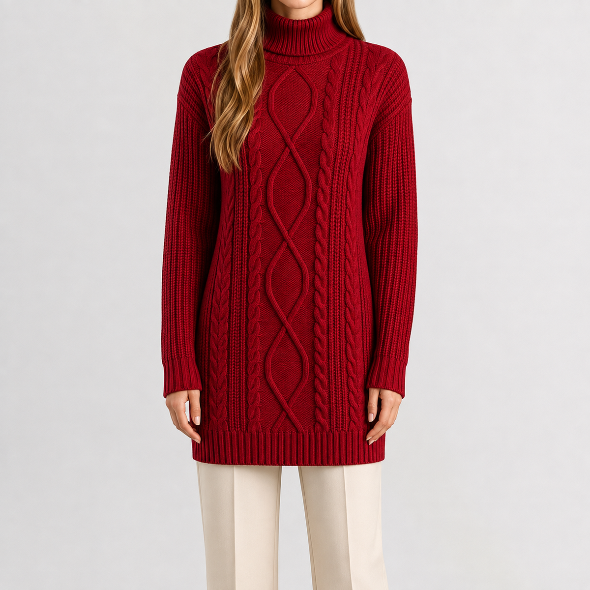Women’s Distressed Jumper – Knitted Long Sleeve Pullover with Vintage Finish