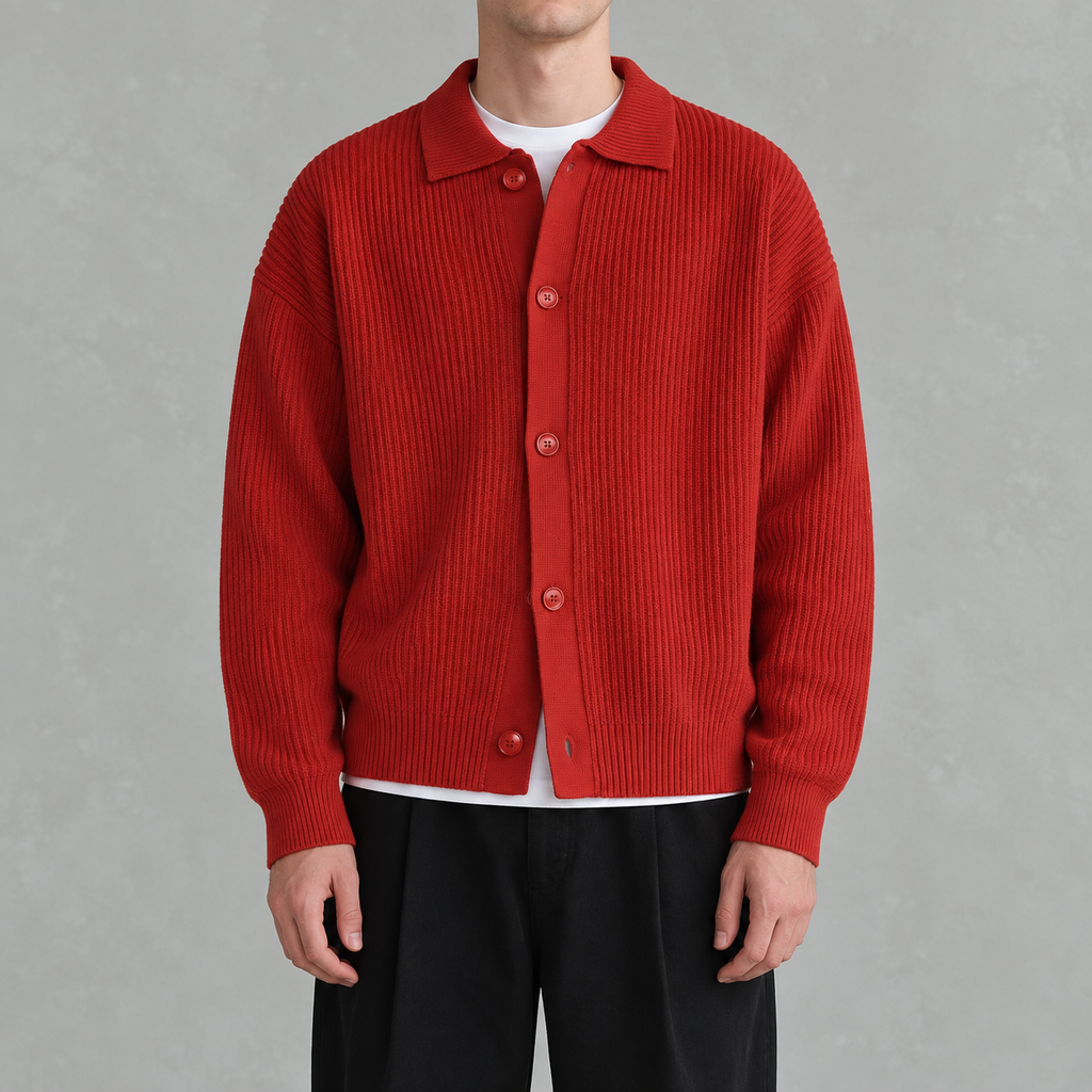 Men’s Knitted Cardigan – Casual Unisex Button Front Jumper