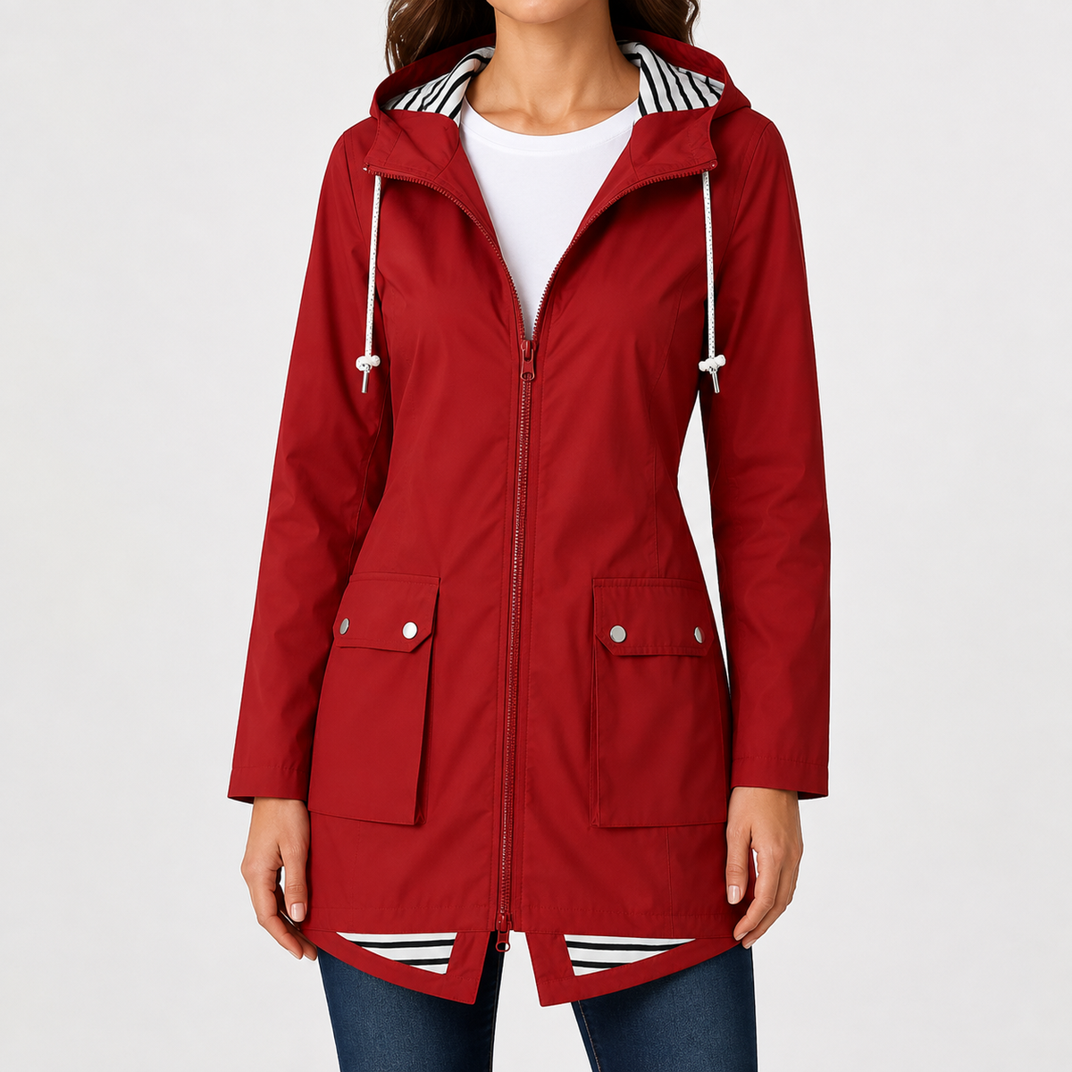 Women’s Raincoat – Outdoor Hooded Waterproof Mountaineering Jacket