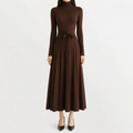 Women’s Knit Dress – Midi Jumper Dress with Long Sleeves