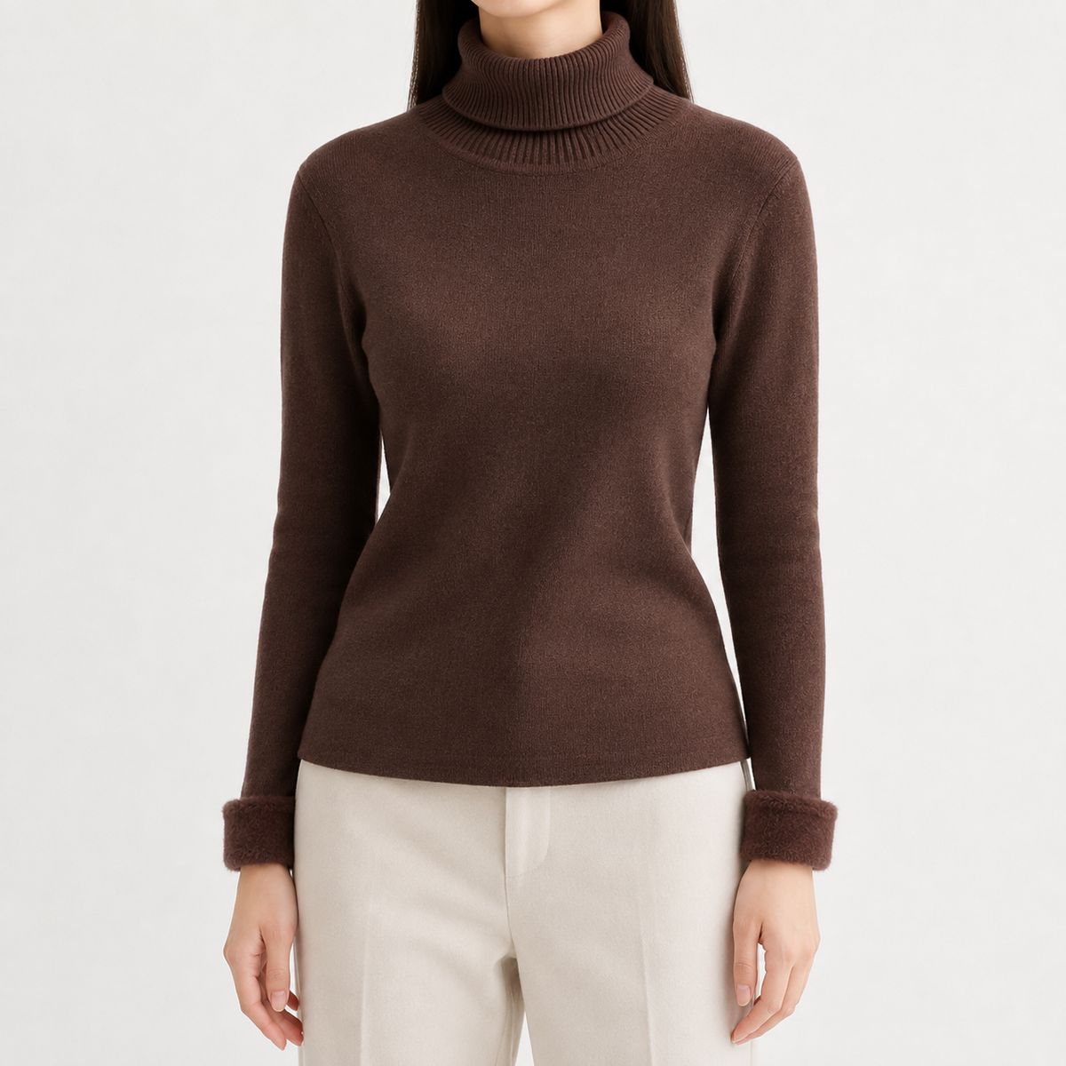 Women’s Thick Knit Jumper – Warm Long Sleeve Knitted Pullover Top