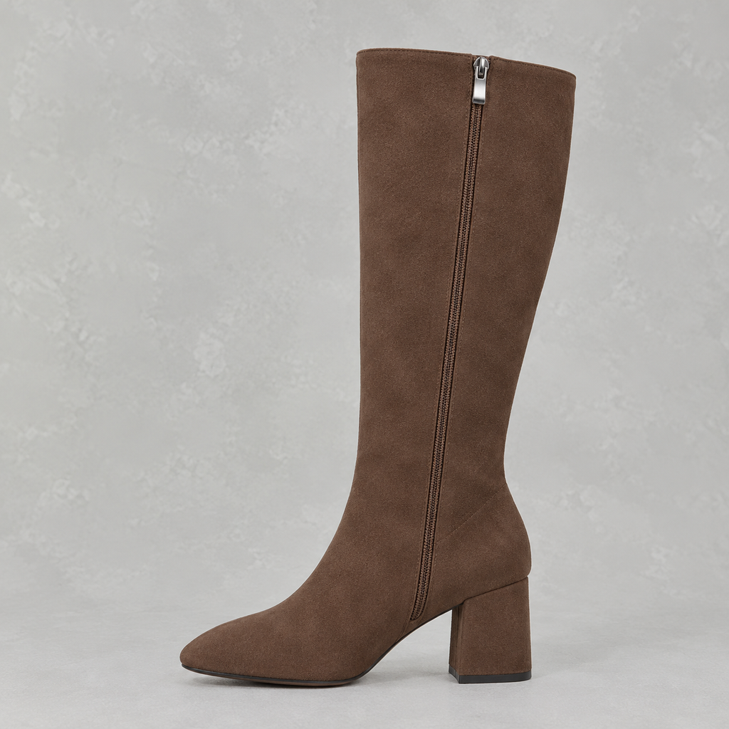 Women’s Knee High Boots – Pointed Toe Chunky Heel Long Boots