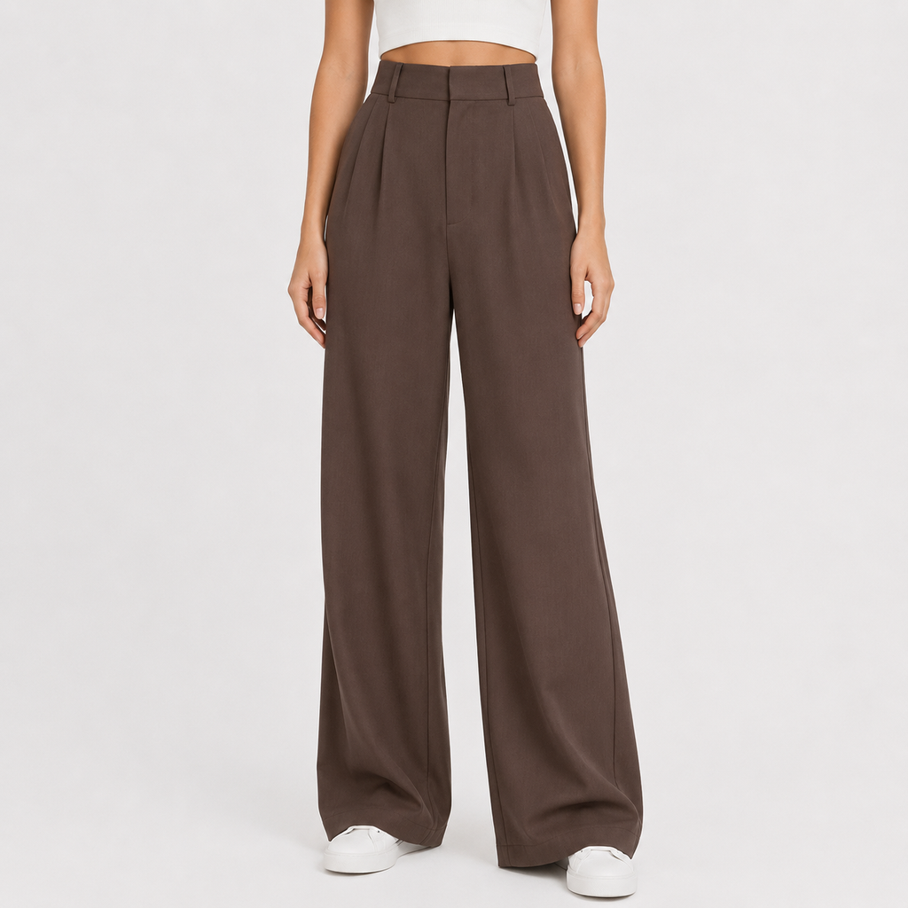 Women’s High Waist Trousers – Wide Leg Tailored Trousers