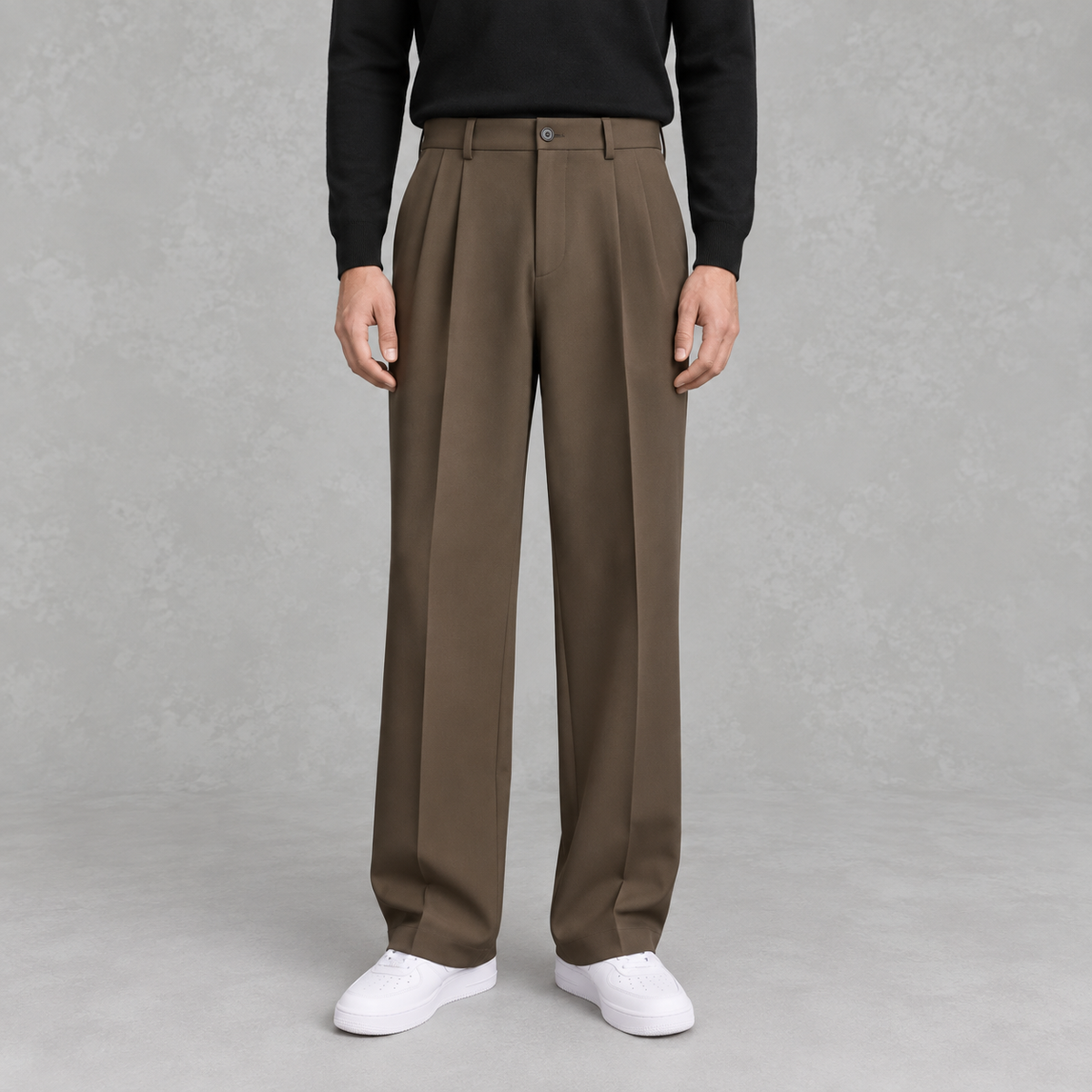 Men’s Trousers – Loose Fit Straight Leg Suit Pants