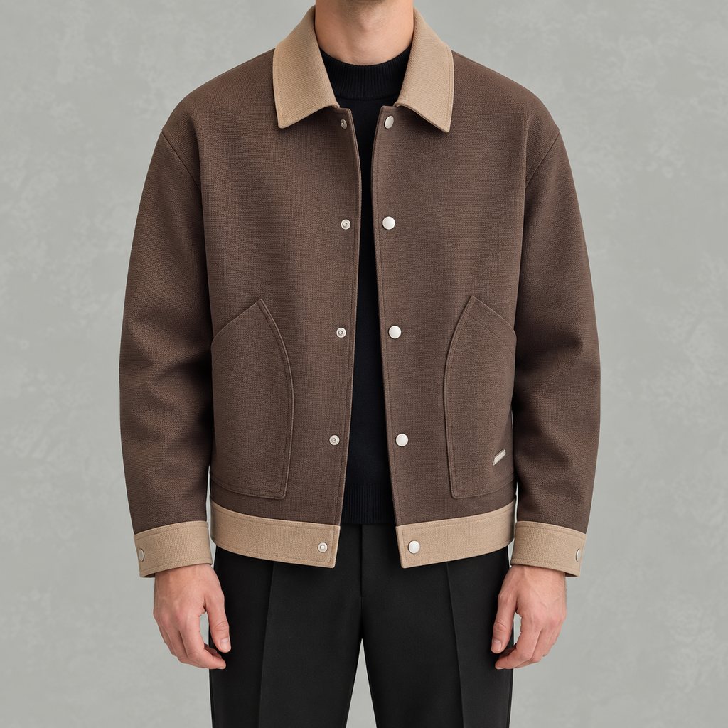 Men’s Casual Jacket – Lightweight Autumn Zip Jacket with Stand Collar