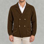 Men’s Cardigan – Slim Fit Double Breasted Lapel Knit Jumper