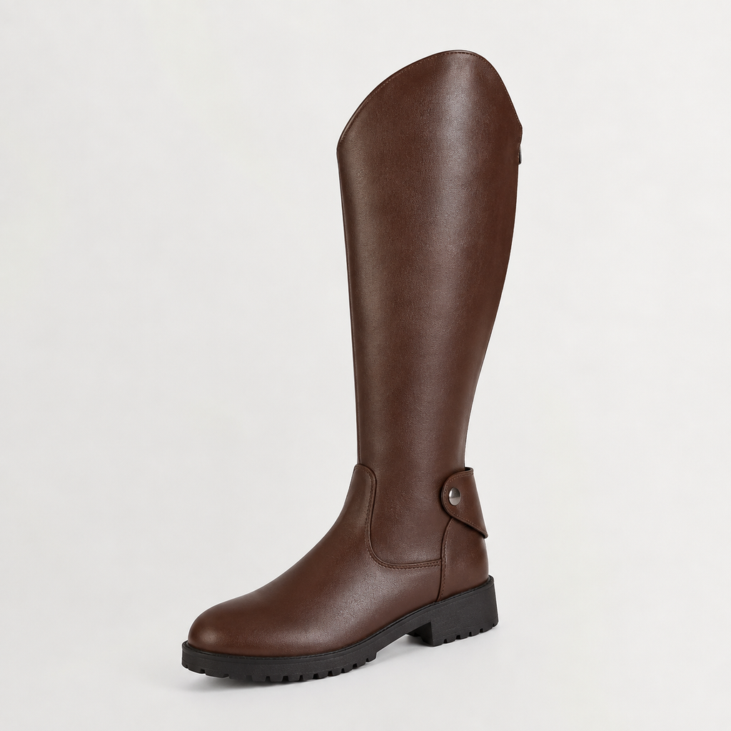 Women’s Knee High Boots – Chunky Heel Knight Boots with Side Zip