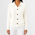 Women’s Knitted Cardigan – Long Sleeve Button Front Jumper