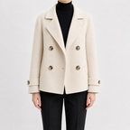 Women’s Short Trench Coat – Handmade Loose Fit Autumn Winter Jacket
