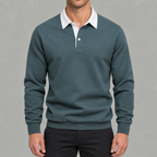 Men’s Polo Jumper – Long Sleeve Polo Collar Jumper