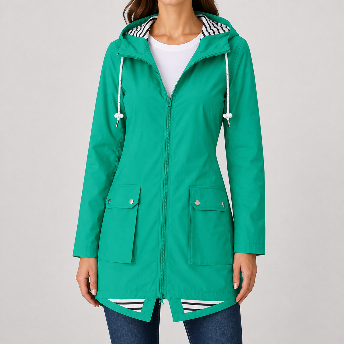 Women’s Raincoat – Outdoor Hooded Waterproof Mountaineering Jacket