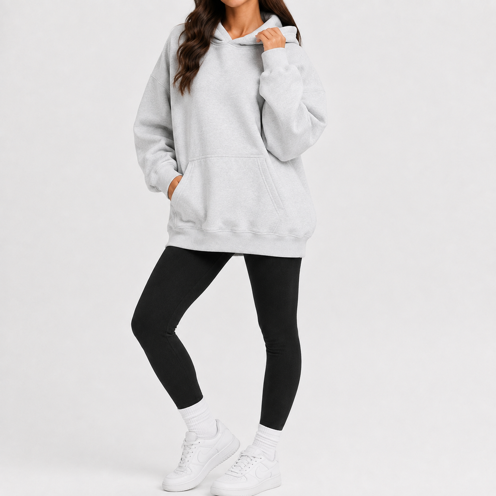 Women’s Oversized Hoodie – Drop Shoulder Long Sleeve Pullover Jumper
