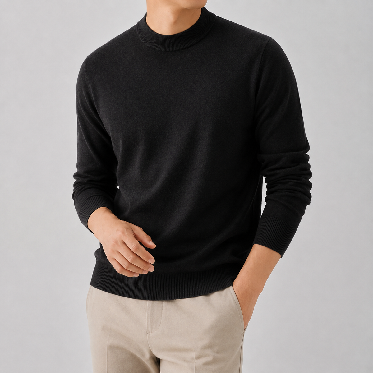 Men’s Knitted Jumper – Thickened Multi-Colour Casual Pullover