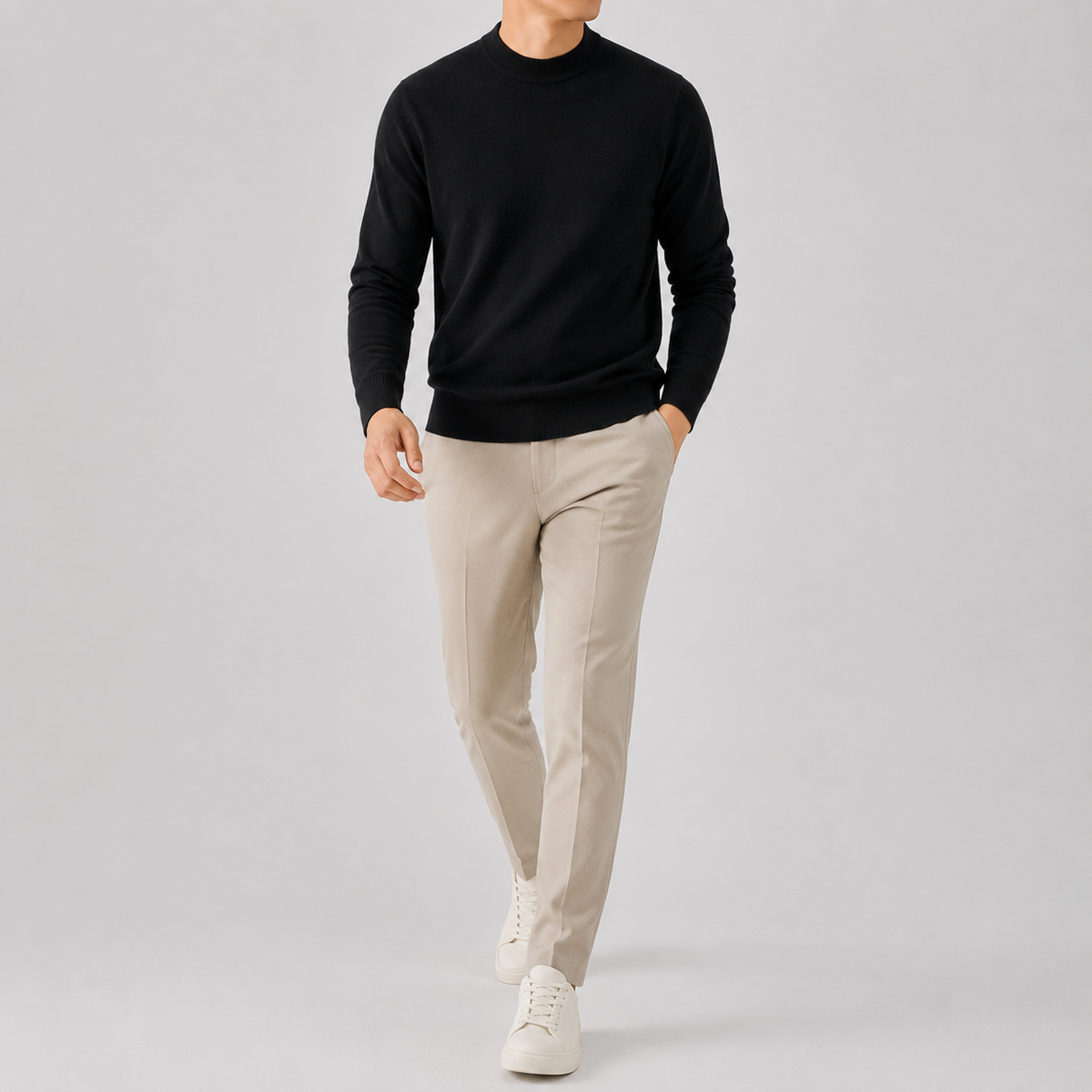 Men’s Knitted Jumper – Thickened Multi-Colour Casual Pullover