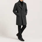 Men’s Trench Coat – Classic Double Breasted Wool-Style Long Coat