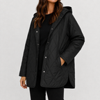 Women’s Quilted Jacket – Lightweight Diamond Quilted Hooded Coat