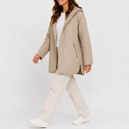 Women’s Quilted Jacket – Lightweight Diamond Quilted Hooded Coat