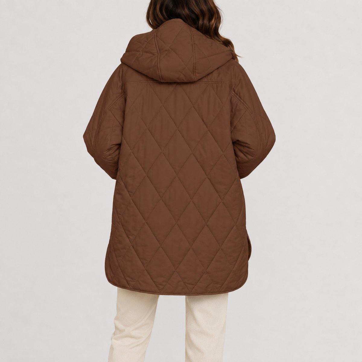 Women’s Quilted Jacket – Lightweight Diamond Quilted Hooded Coat