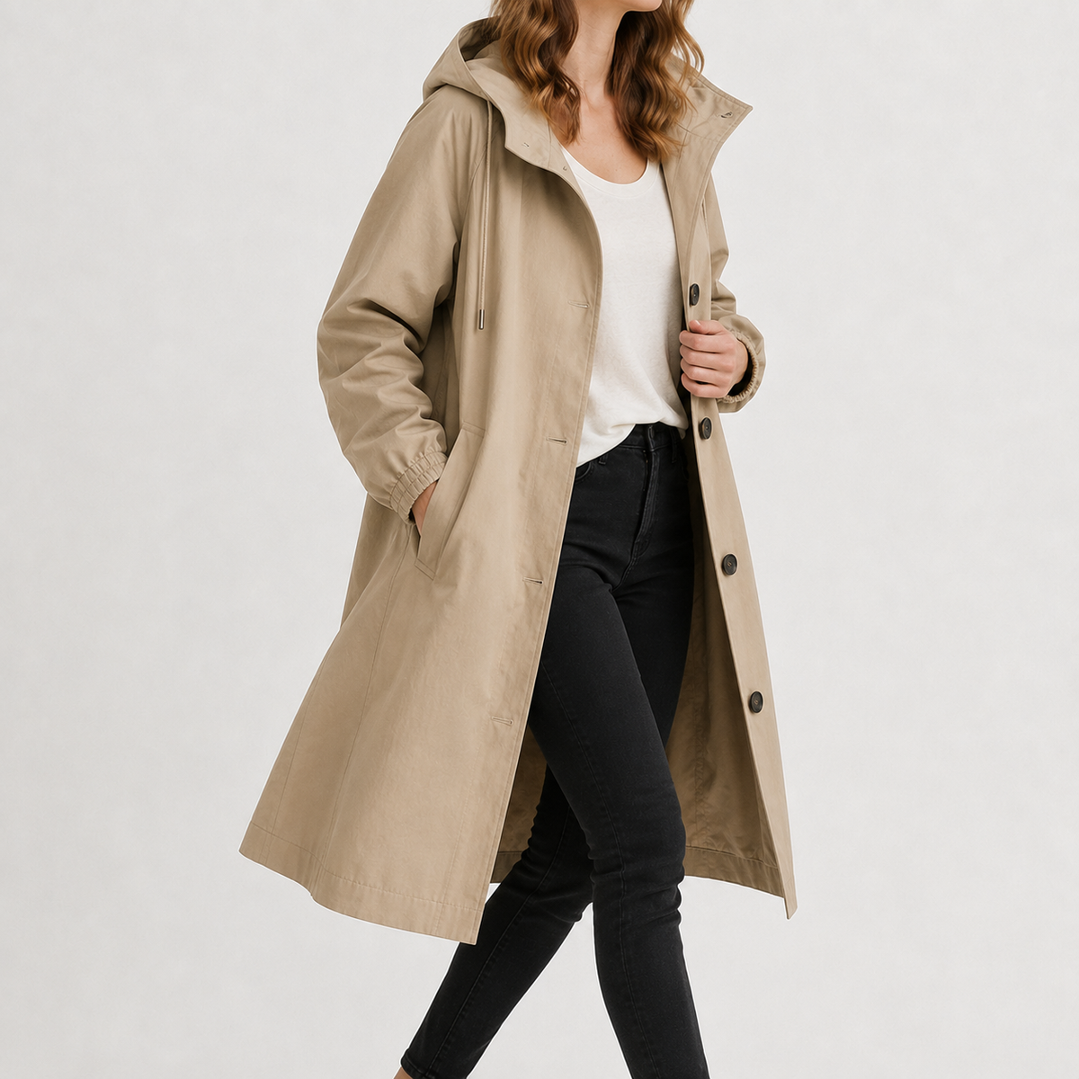 Women’s Waterproof Jacket – Lightweight Hooded Windbreaker with Quick-Dry Finish