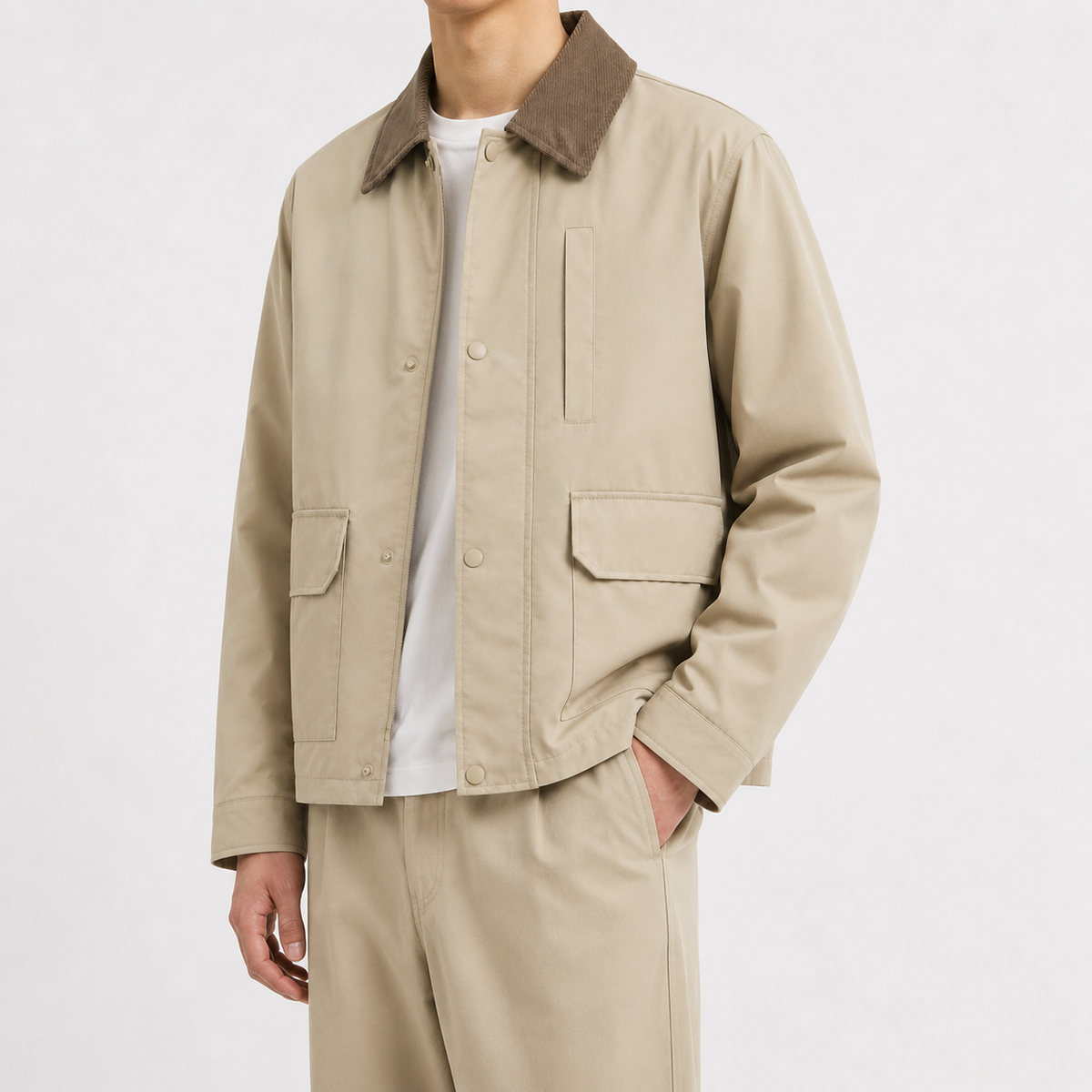 Men’s Cardigan – British Style Short Knitted Jacket with Button Front