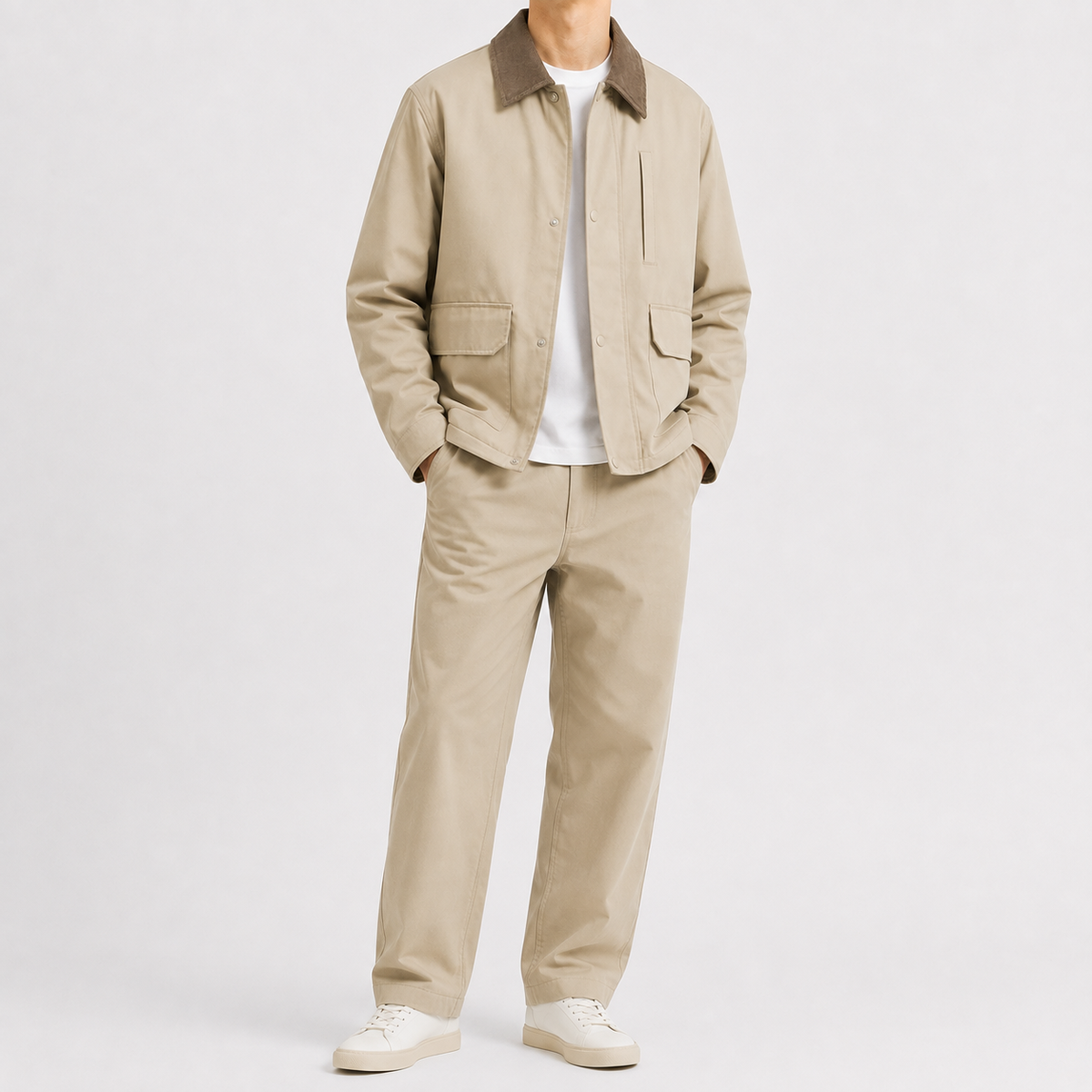 Men’s Cardigan – British Style Short Knitted Jacket with Button Front