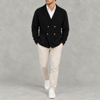 Men’s Cardigan – Slim Fit Double Breasted Lapel Knit Jumper