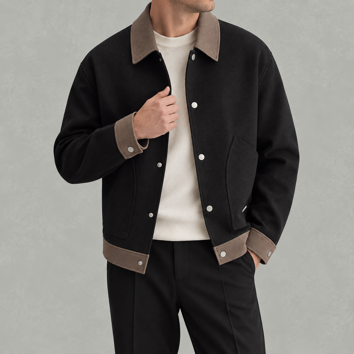 Men’s Casual Jacket – Lightweight Autumn Zip Jacket with Stand Collar