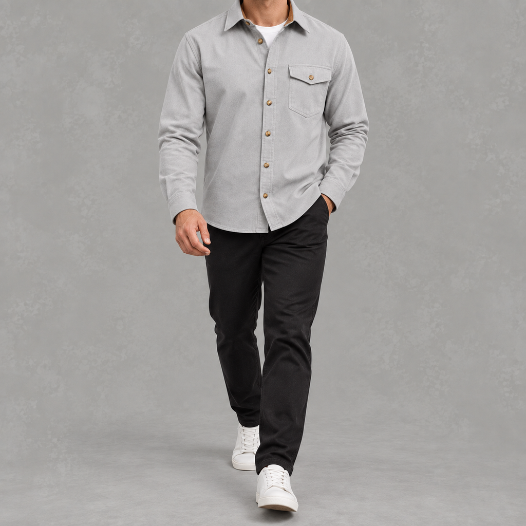 Men’s Casual Shacket – Long Sleeve Relaxed Fit Shacket