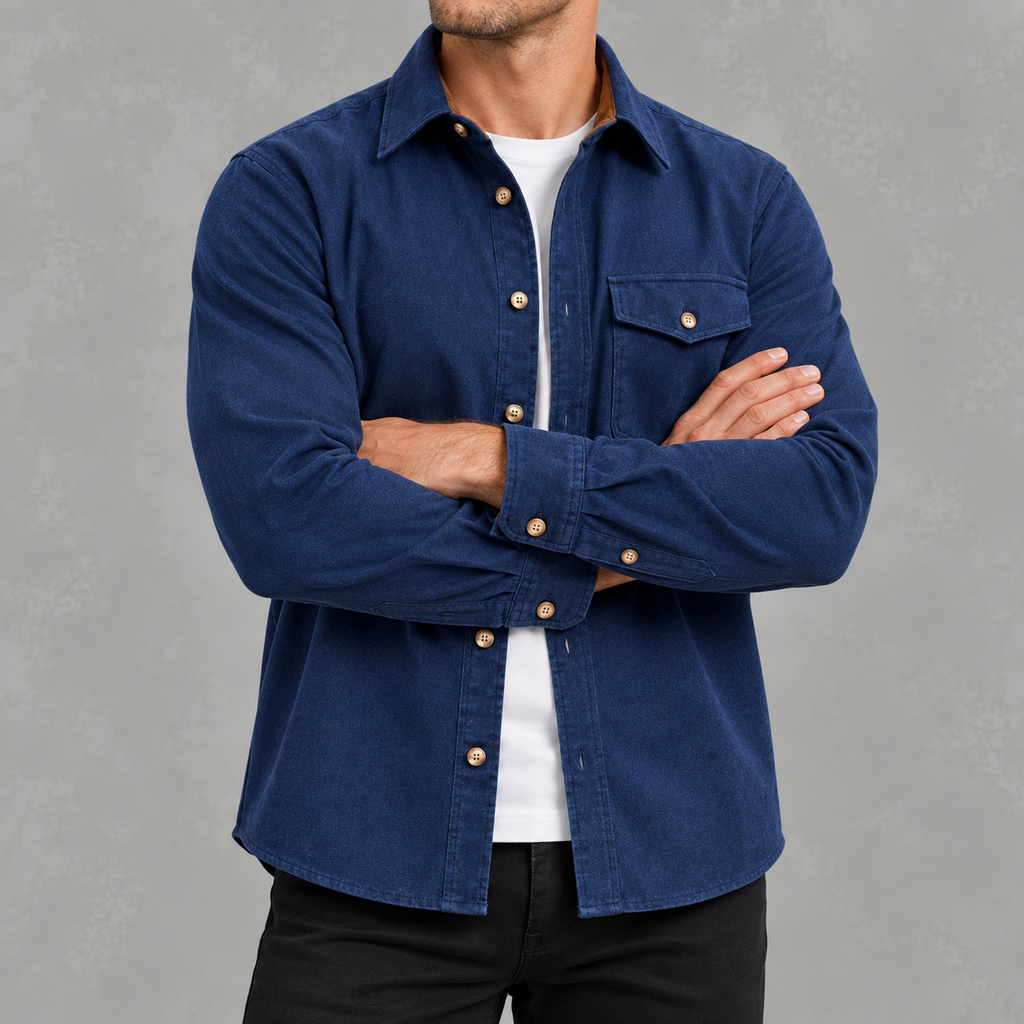 Men’s Casual Shacket – Long Sleeve Relaxed Fit Shacket