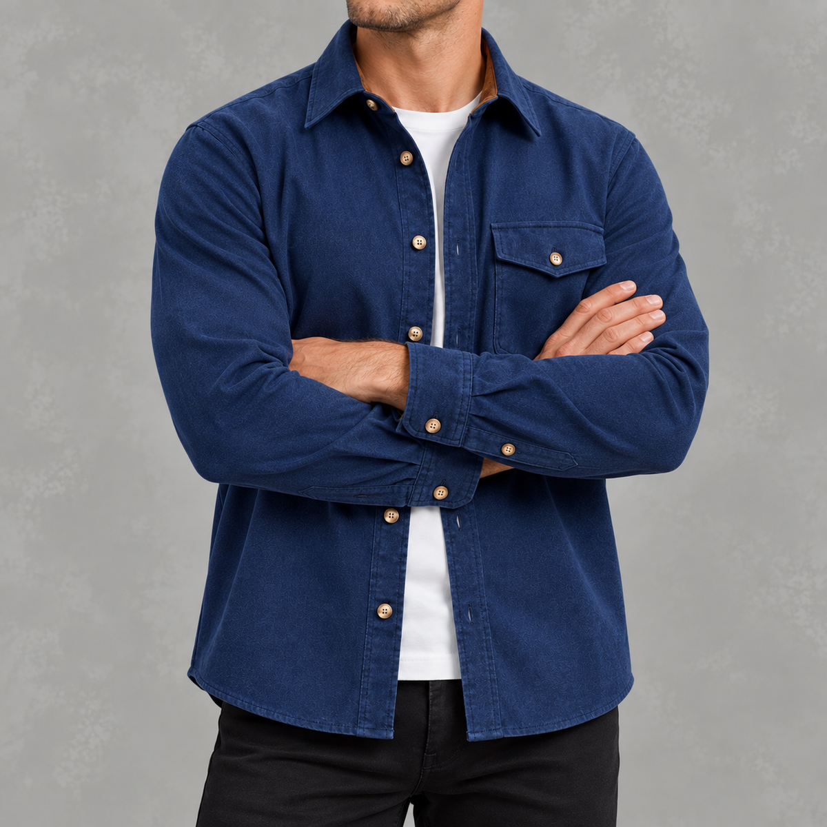 Men’s Casual Shacket – Long Sleeve Relaxed Fit Shacket