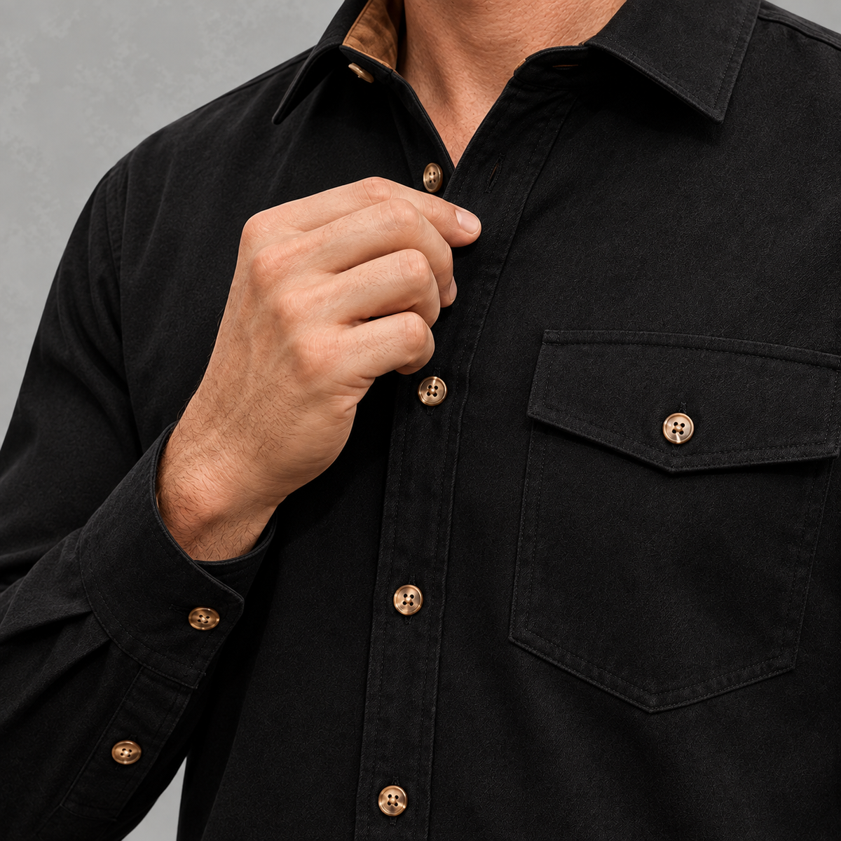 Men’s Casual Shacket – Long Sleeve Relaxed Fit Shacket