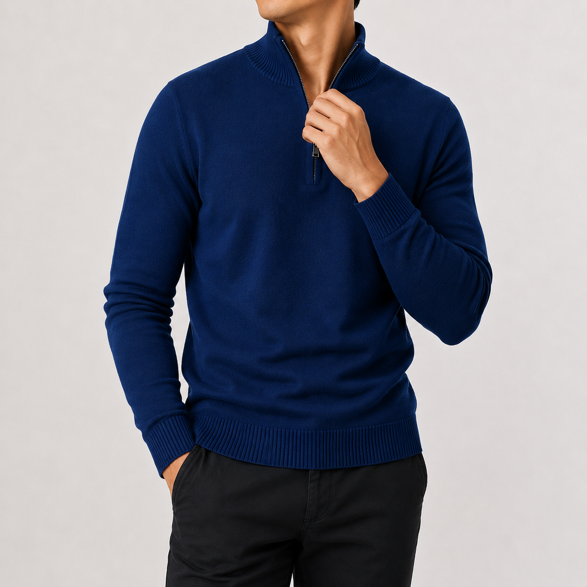 Men’s Quarter Zip Jumper – Classic Half Zip Knitted Pullover