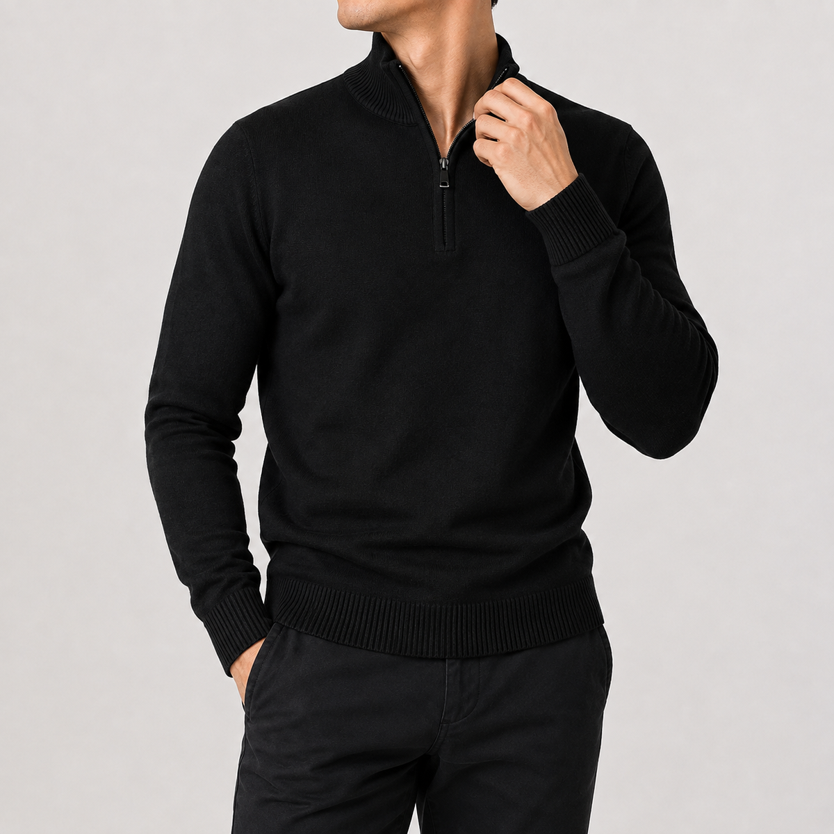 Men’s Quarter Zip Jumper – Classic Half Zip Knitted Pullover