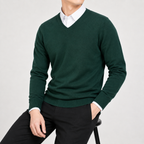Men’s V Neck Jumper – Classic Knitted Long Sleeve Pullover