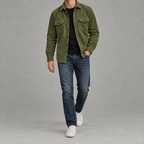 Men’s Corduroy Shirt Jacket – Plus Size Long Sleeve Lapel Shacket