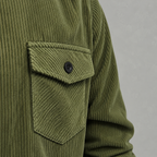 Men’s Corduroy Shirt Jacket – Plus Size Long Sleeve Lapel Shacket