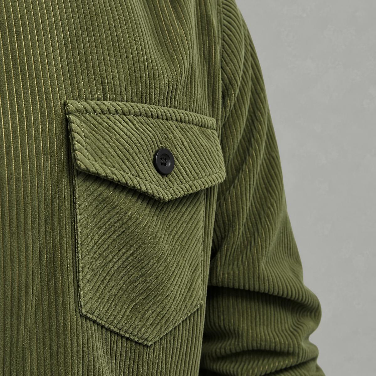 Men’s Corduroy Shirt Jacket – Plus Size Long Sleeve Lapel Shacket