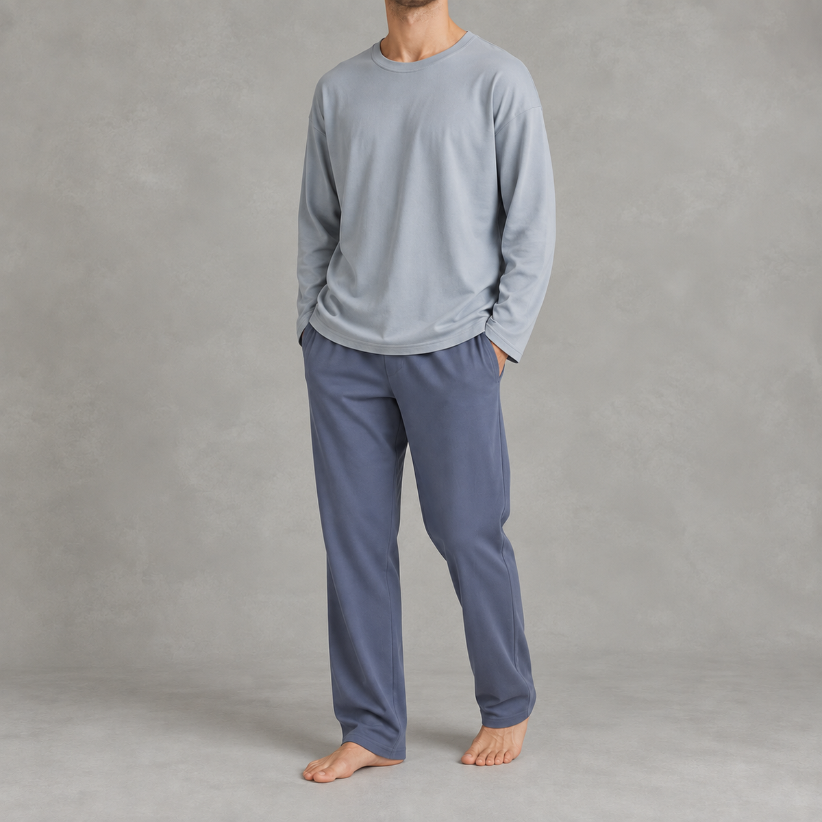 Men’s Cotton Pyjama Set – 100% Cotton Long Sleeve Top and Trousers