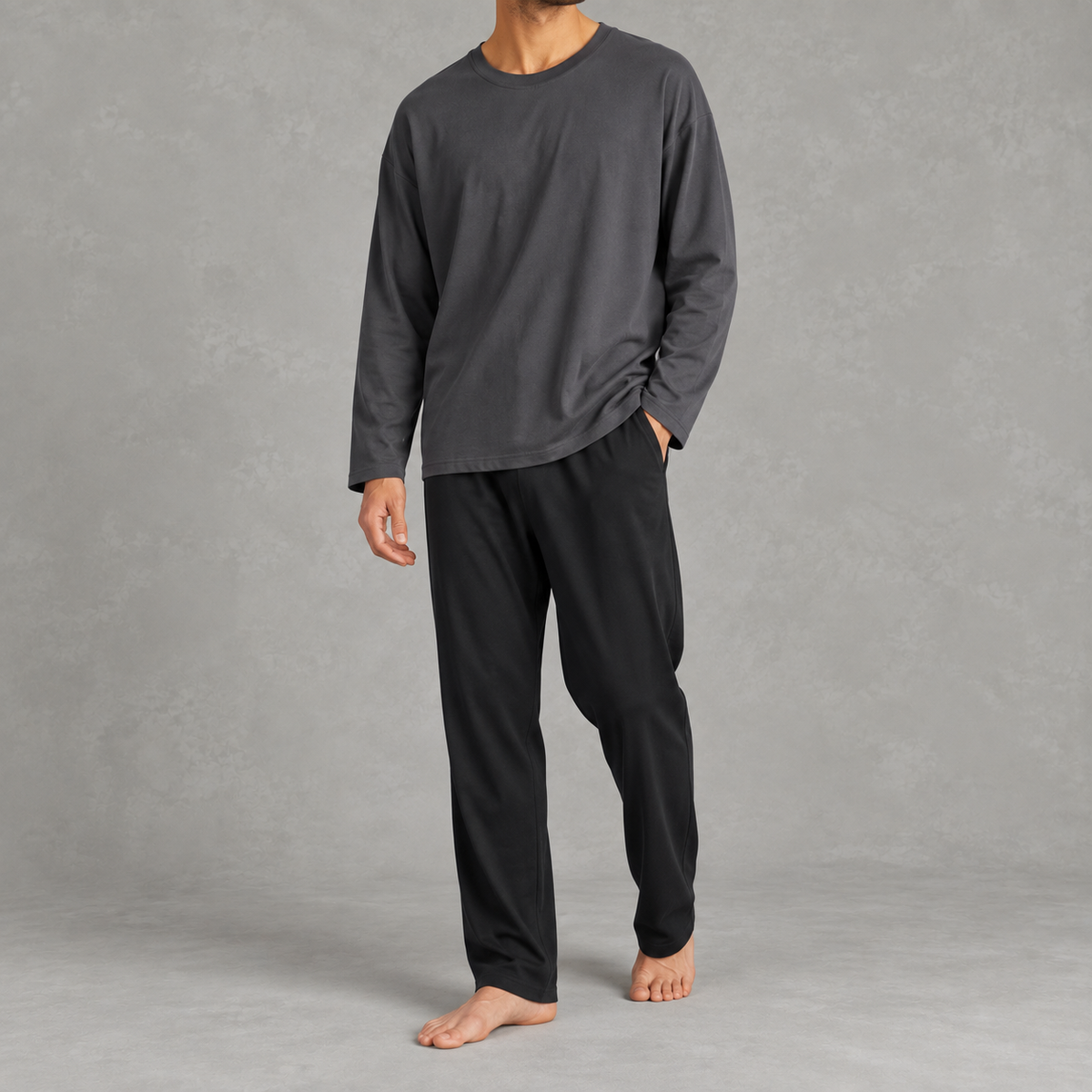 Men’s Cotton Pyjama Set – 100% Cotton Long Sleeve Top and Trousers
