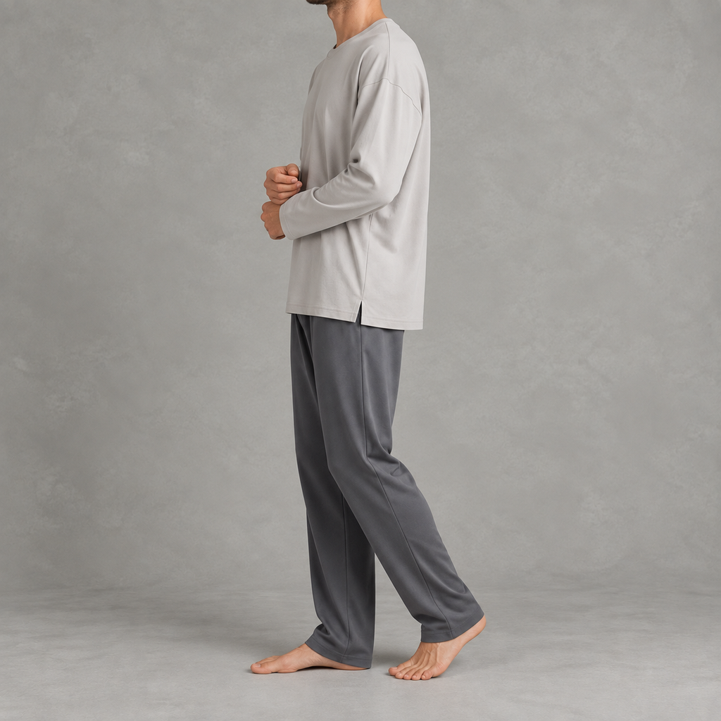 Men’s Cotton Pyjama Set – 100% Cotton Long Sleeve Top and Trousers