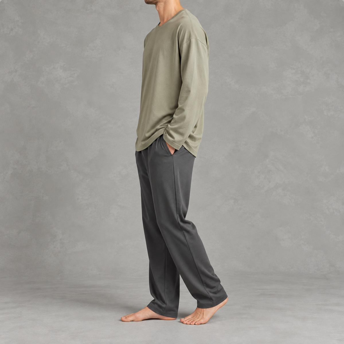 Men’s Cotton Pyjama Set – 100% Cotton Long Sleeve Top and Trousers