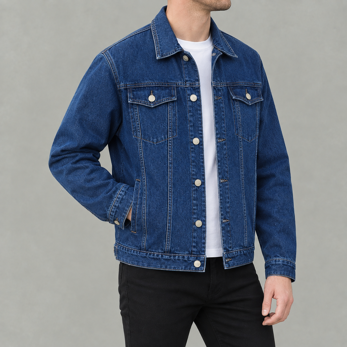 Men’s Denim Jacket – Relaxed Fit Casual Workwear Jacket