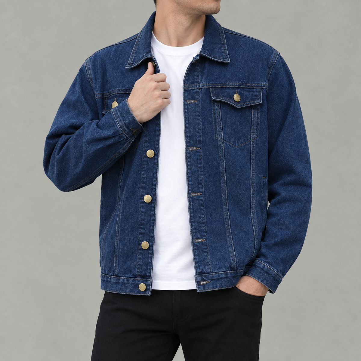 Men’s Denim Jacket – Relaxed Fit Casual Workwear Jacket