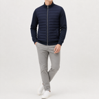 Men’s Lightweight Jacket – Stand Collar Knitted Winter Padded Coat
